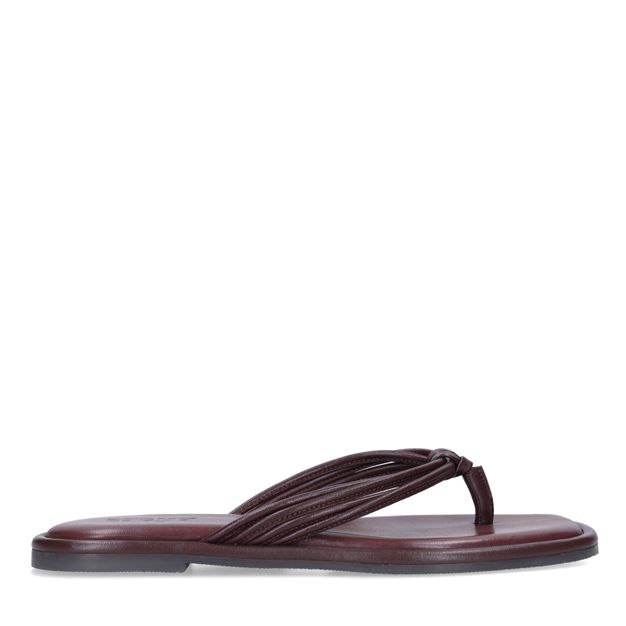 Rode leren slippers