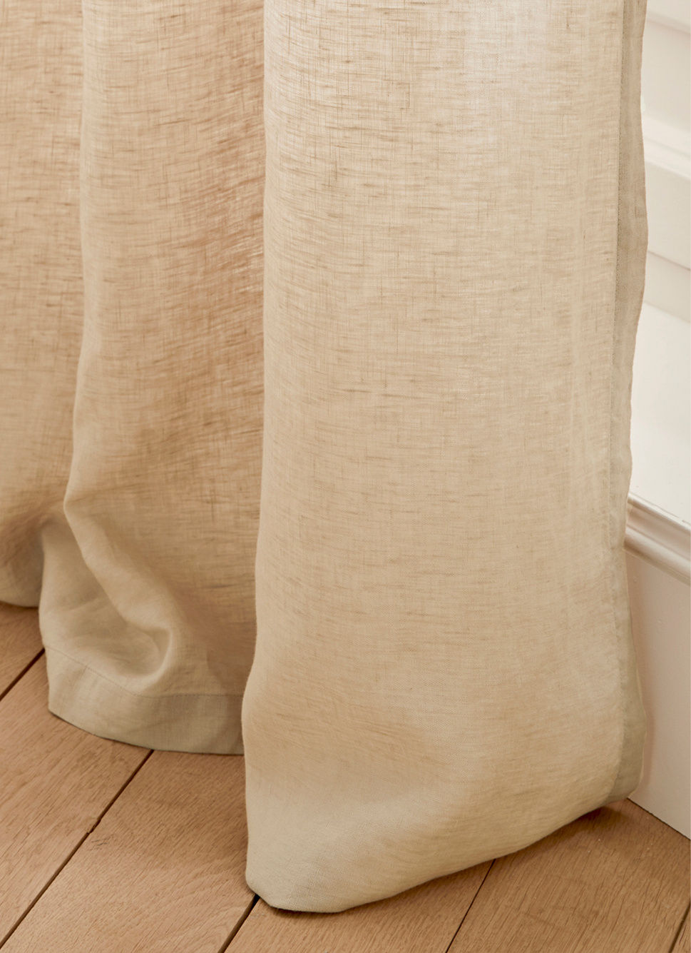 RIDEAU EN LIN LAVÉ UNI SABLE