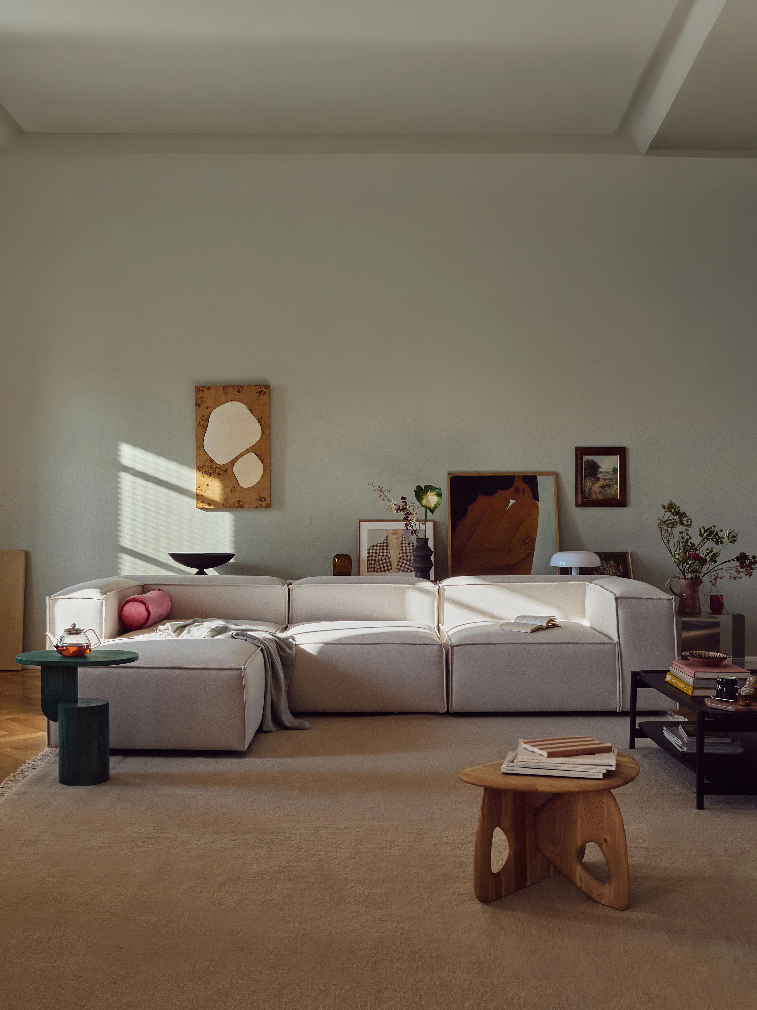 Modulares Sofa Lennon (4-Sitzer) mit Hocker (links/rechts)