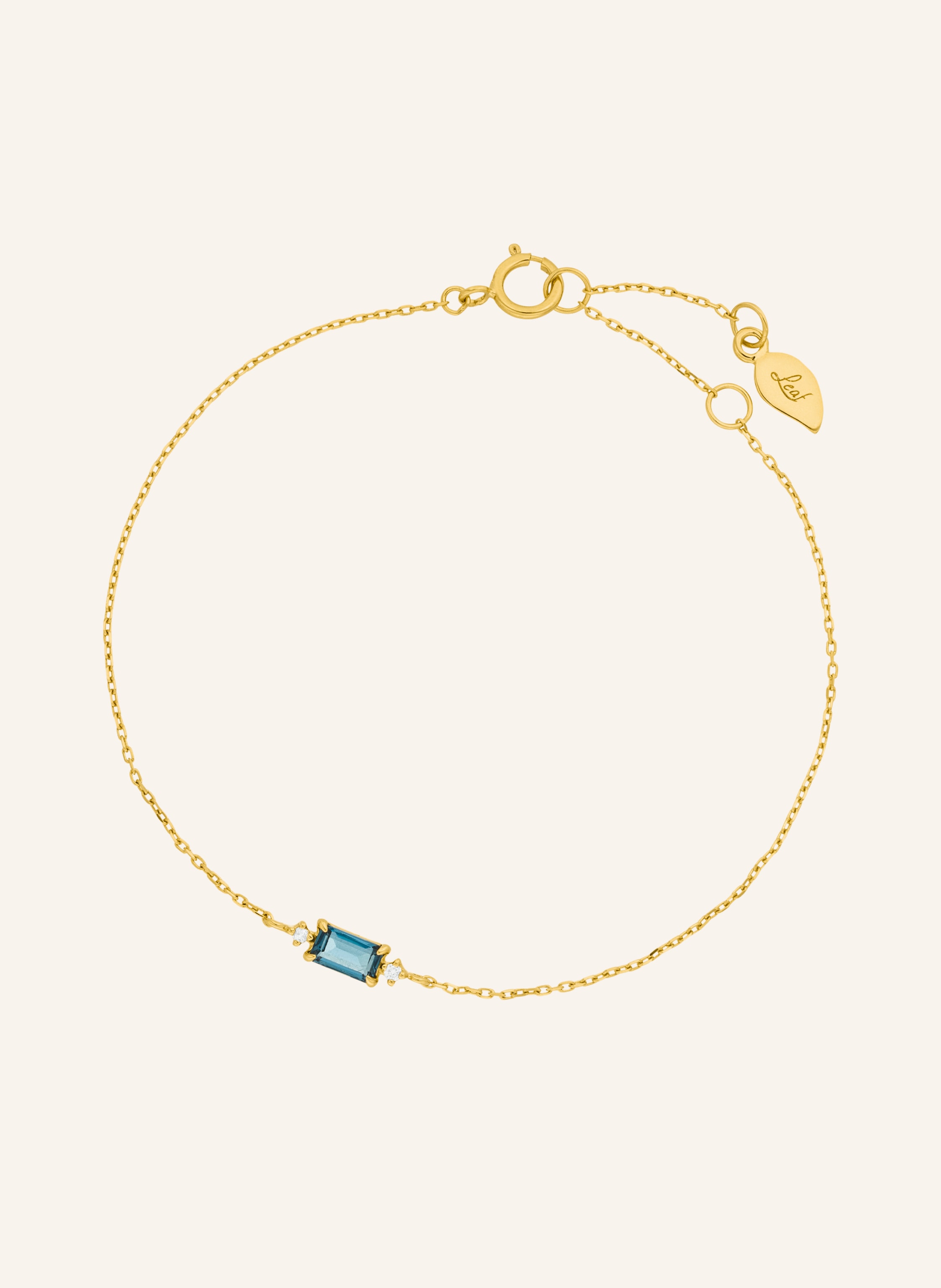 Leaf Armband LONDON BLUE TOPAZ aus 14 Karat Gelbgold