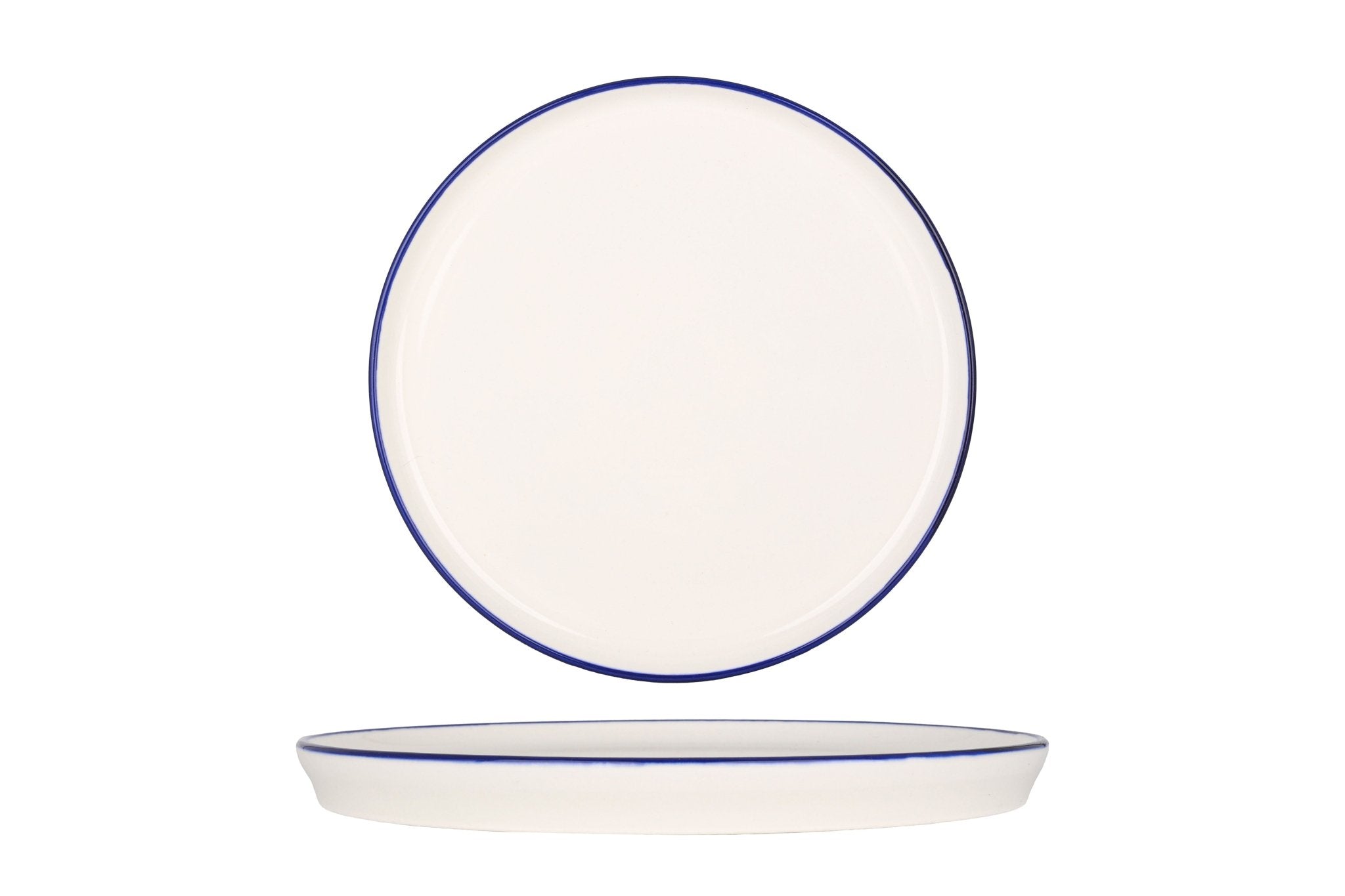 Rinart Gebaksbord - Blue Edge - Porselein - 24 cm - set van 6