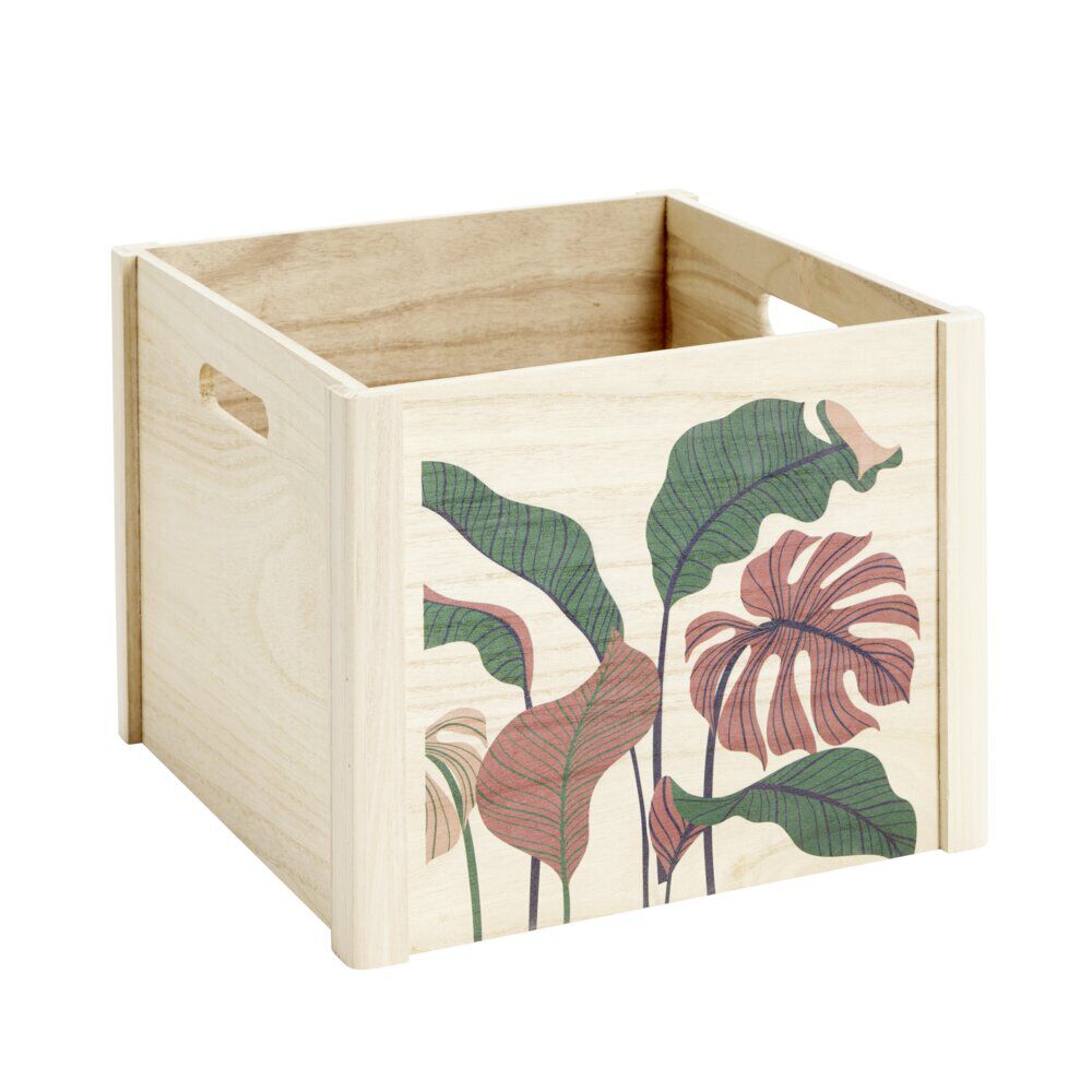 BoÎte de rangement ouvert en bois 34x28xH34cm (2 modèles)