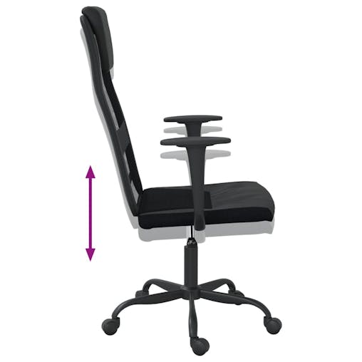 NNEVL Office Chair Black Mesh Fabric and Faux Leather