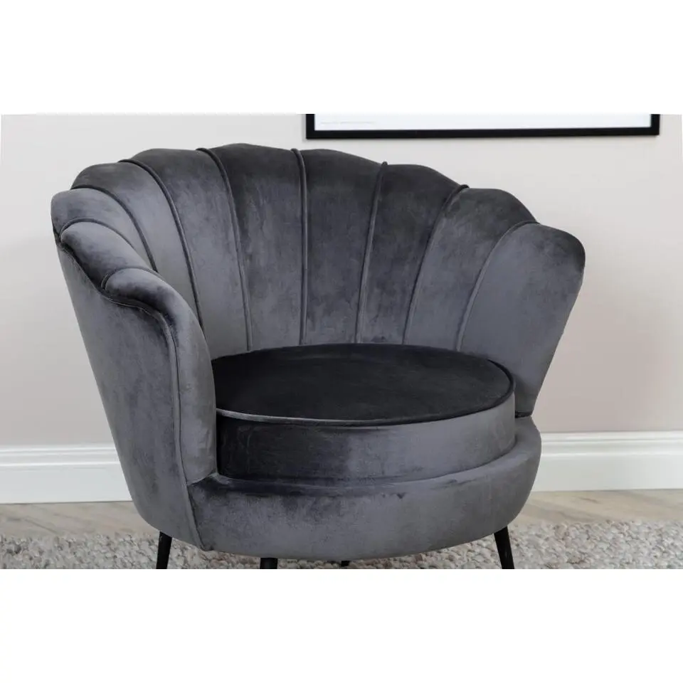 Svea - Rano fauteuil - velvet - donkergrijs