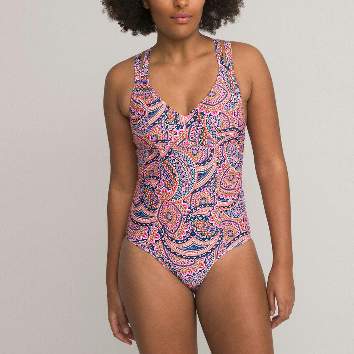 Maillot de bain 1 pièce imprimé, effet ventre plat