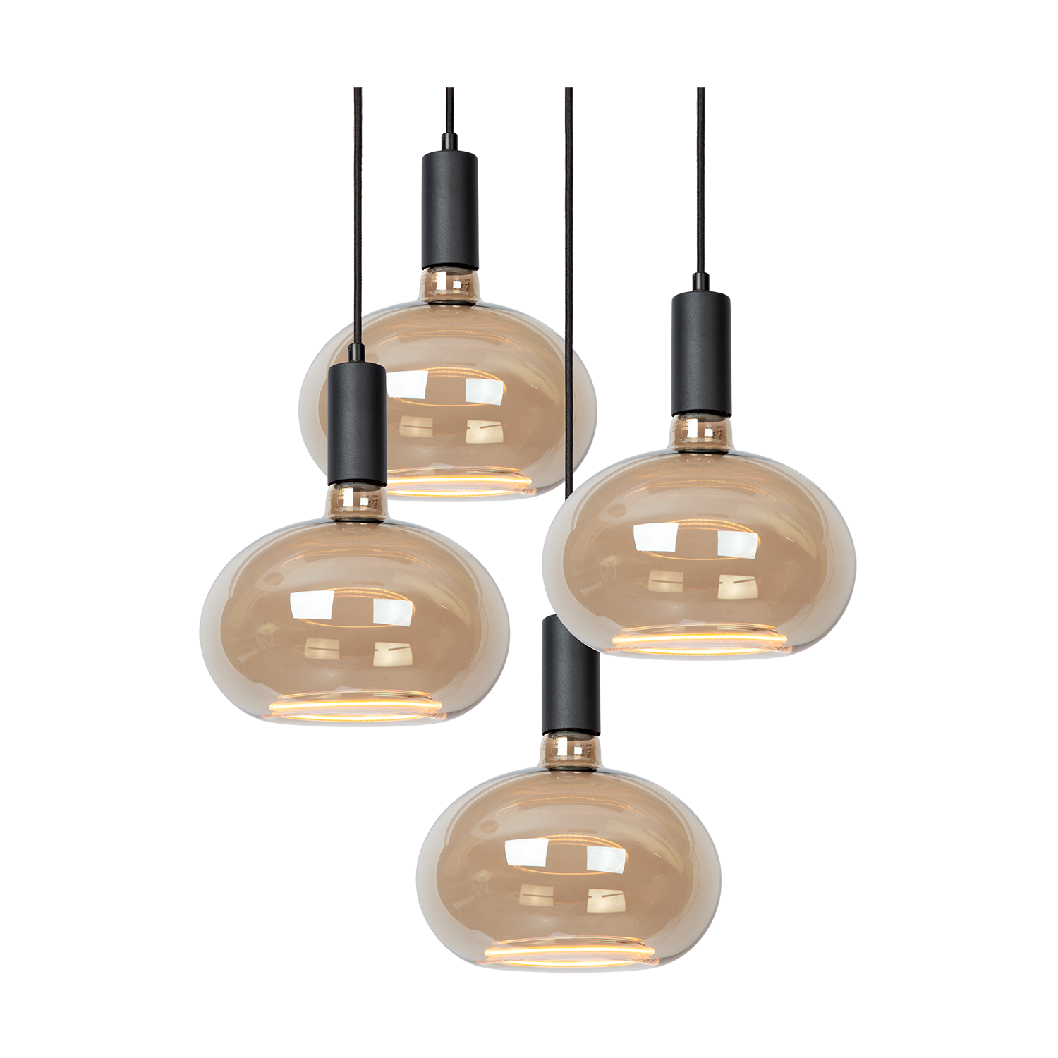 Atmooz Sapa 5 Hanglamp – Ø40x130cm – Zwart – Incl. 5 Floating Ovals