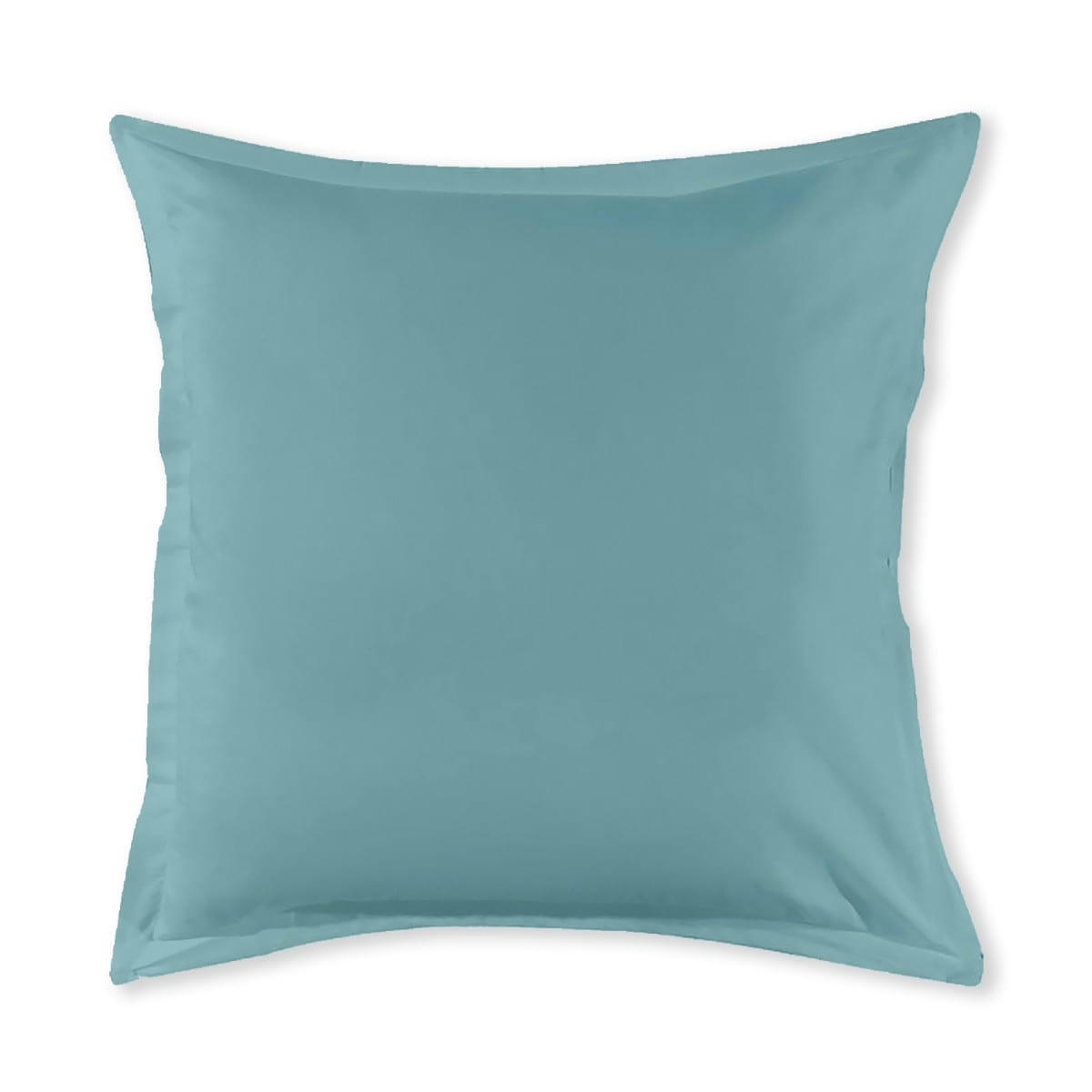 COTON UNIS - Taie d'oreiller coton  unie bleu turquoise bleu 65x65cm
