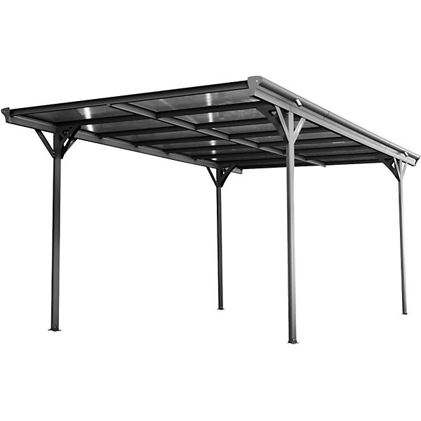 Carport aluminium 3x5m anthracite toit polycarbonate 6mm - X-Metal