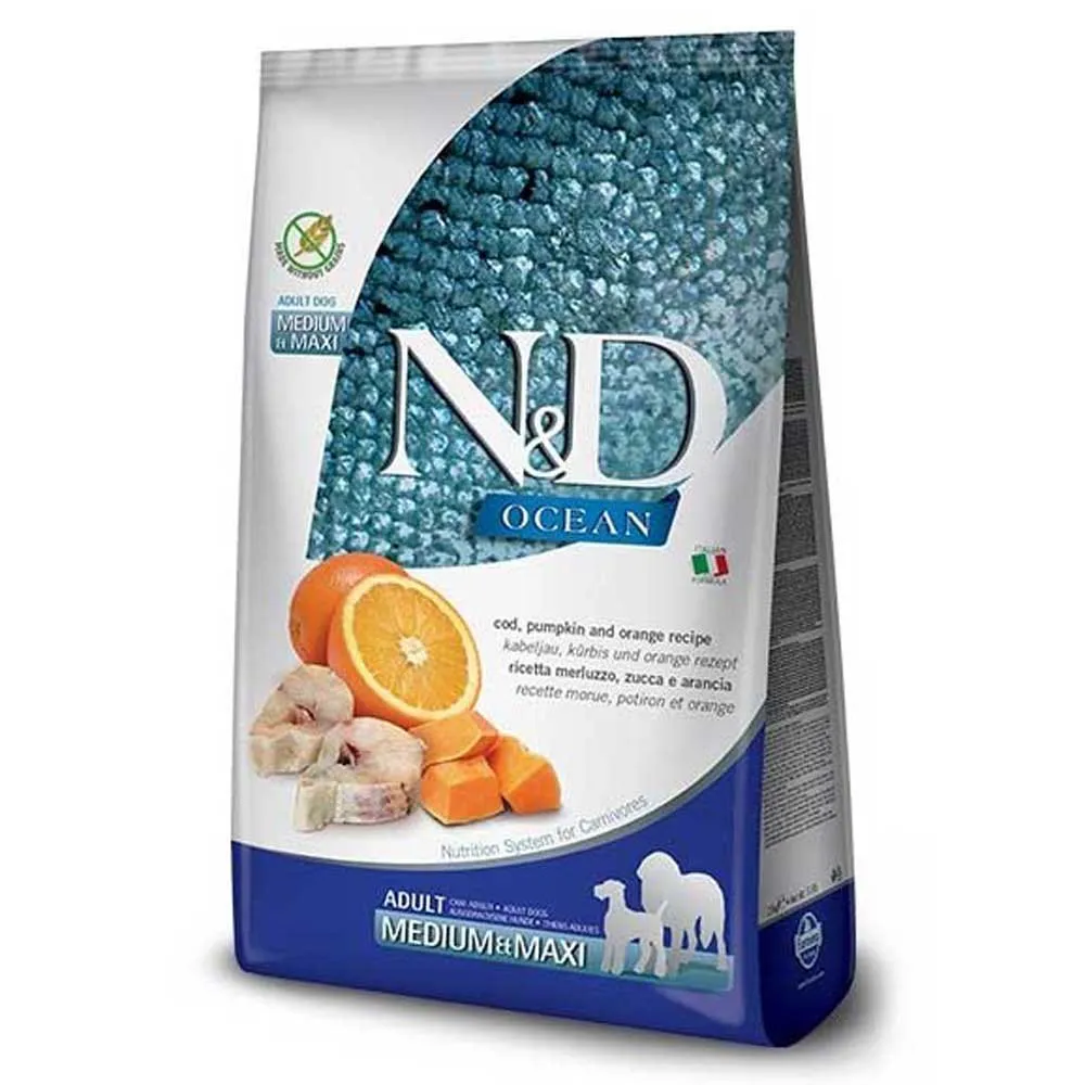 Farmina N&D Medium Codfish Pumpkin And Orange Adult Dog Food 12kg