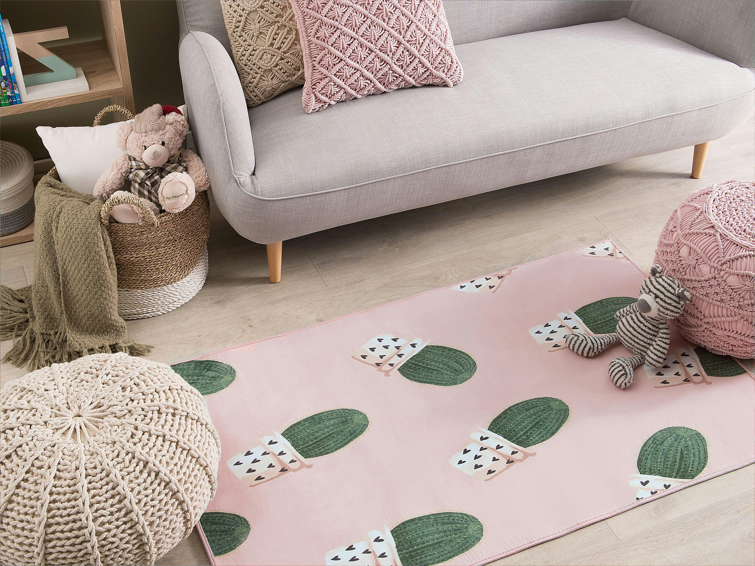 ELDIVAN - Tapis en tissu rose 150x80cm