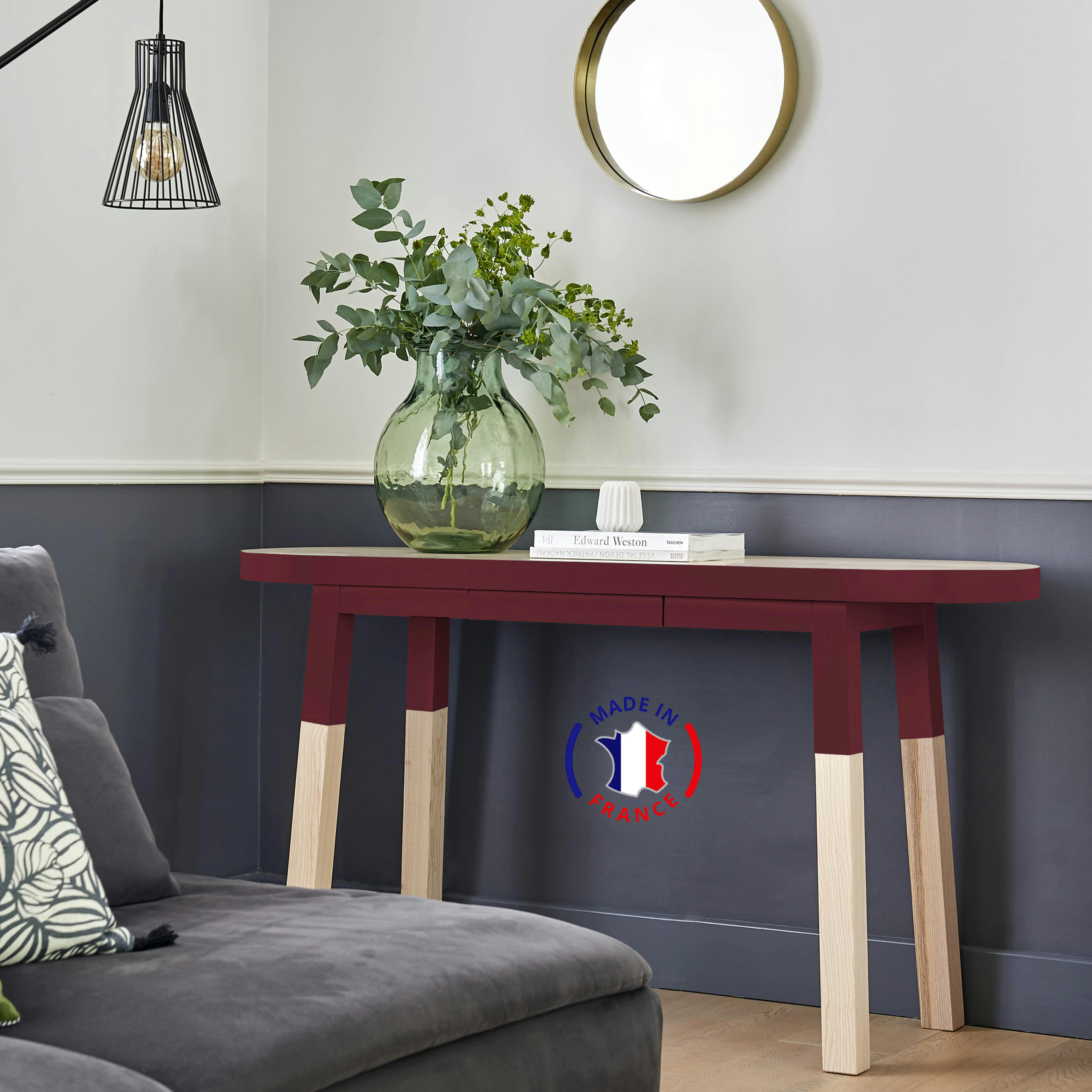 EGEE - Console ovale 140 cm, 100% frêne massif