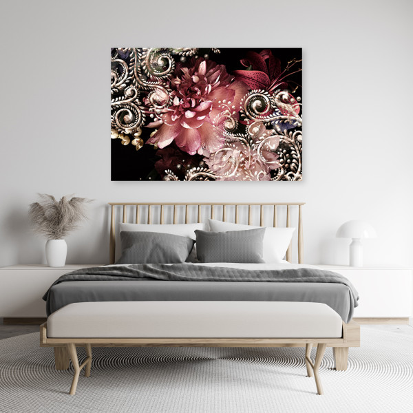 Feeby Obraz, Piwonia i kwiat lilii 60x40