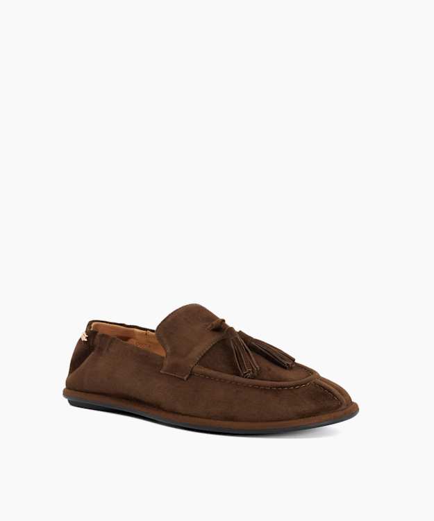Grounding Dark Brown - Suede Round Toe Tassel Loafers