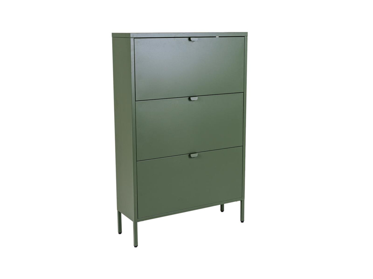 MaximaVida metalen locker schoenenkast Finn 25 x 80 x 125 cm olijfgroen