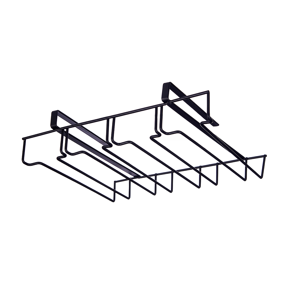 Suporte preto em metal para copos