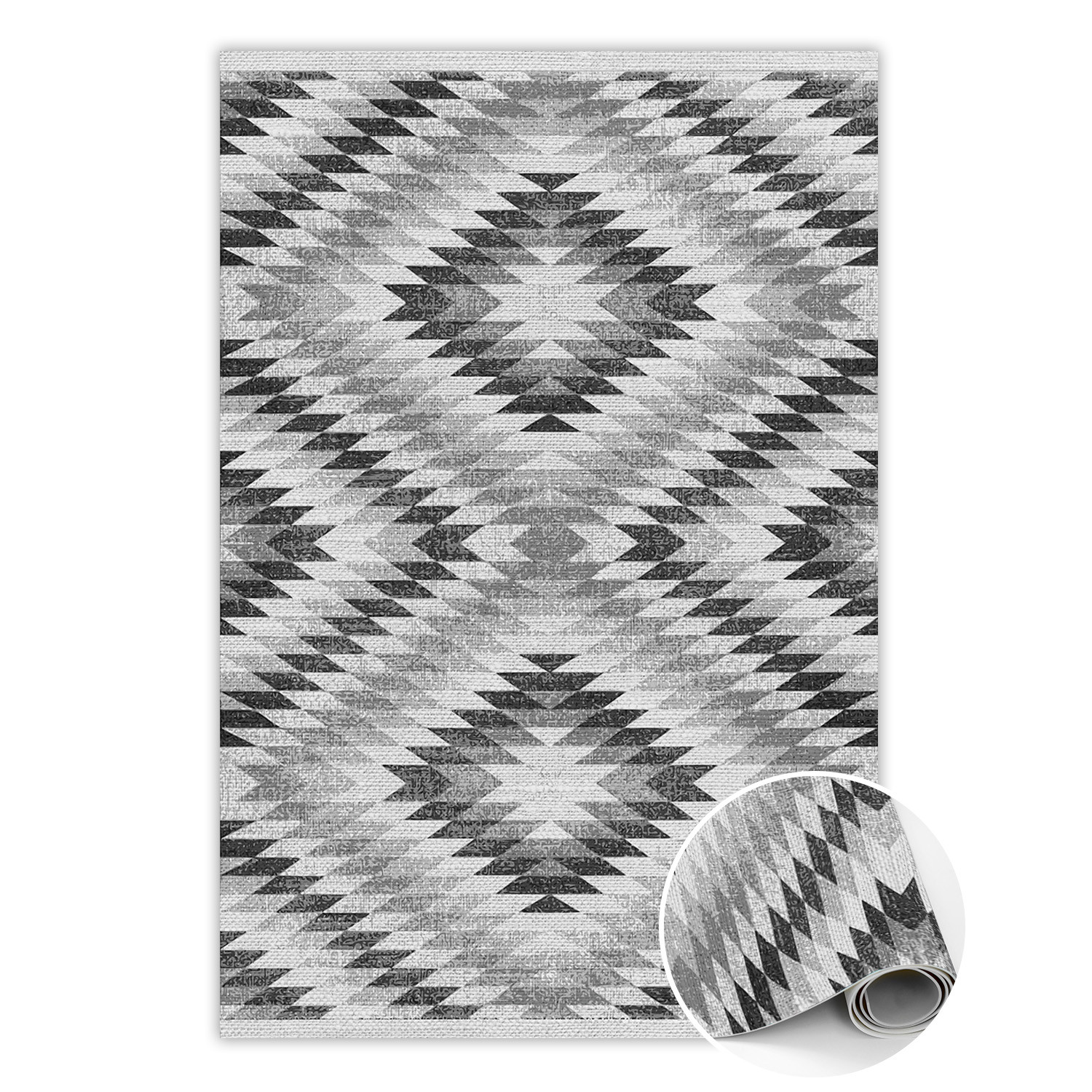 Modny dywan winylowy Szary geometryczny wzór 60 x 90 cm
