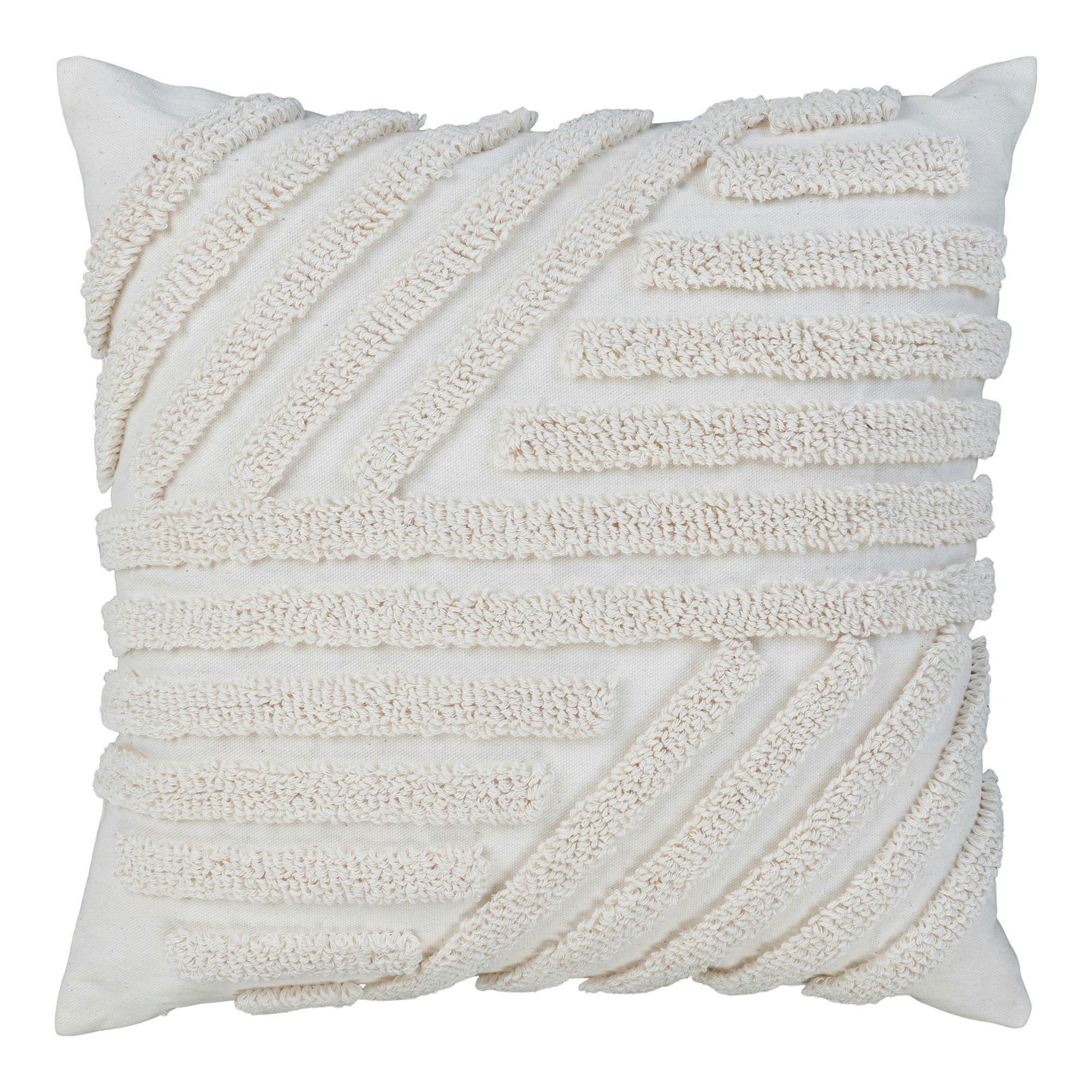 Coussin de canapé blanc avec motif en relief BRUGES