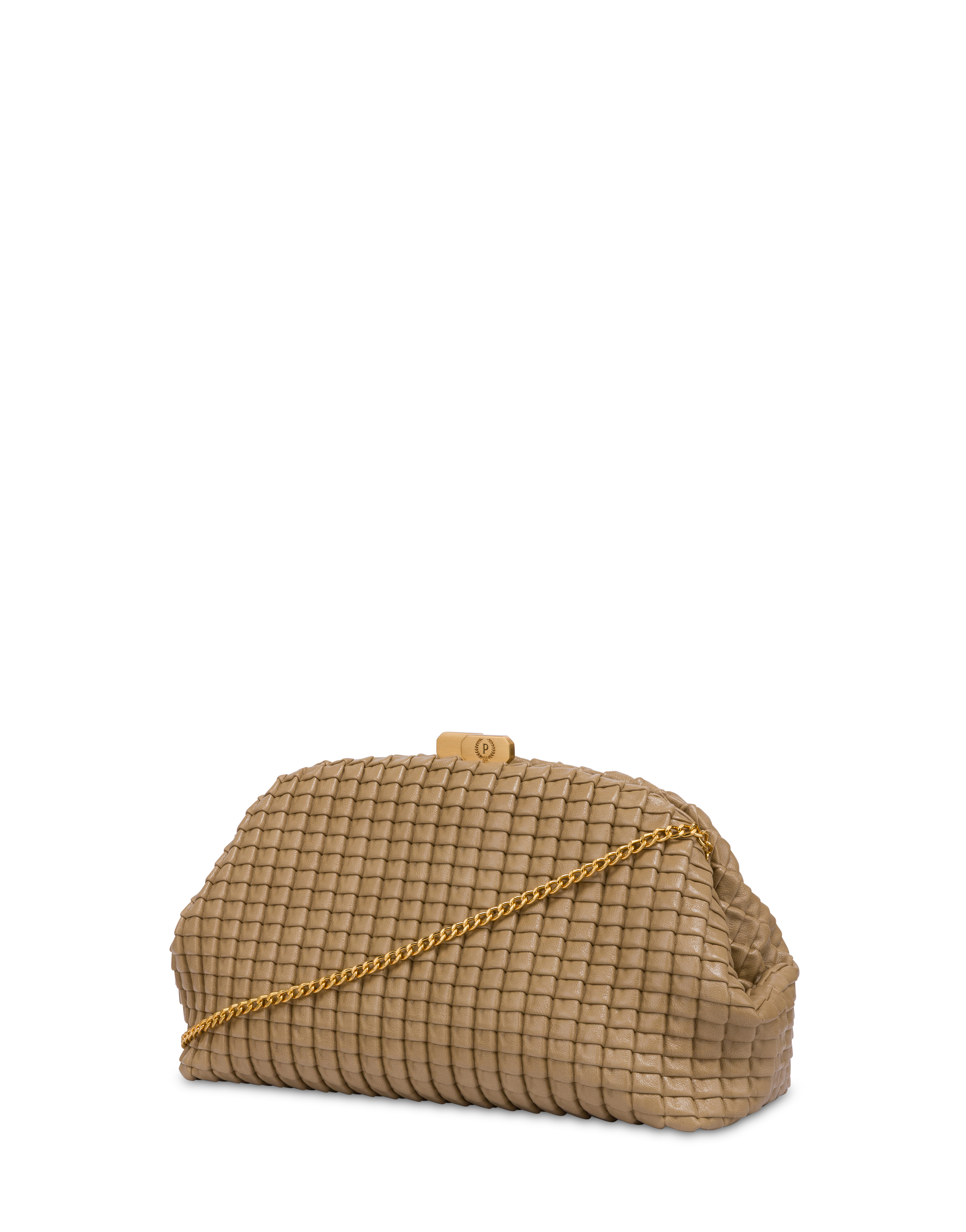 Pochette Cloud In Mini Grained Lux Plissè Pu Cammello