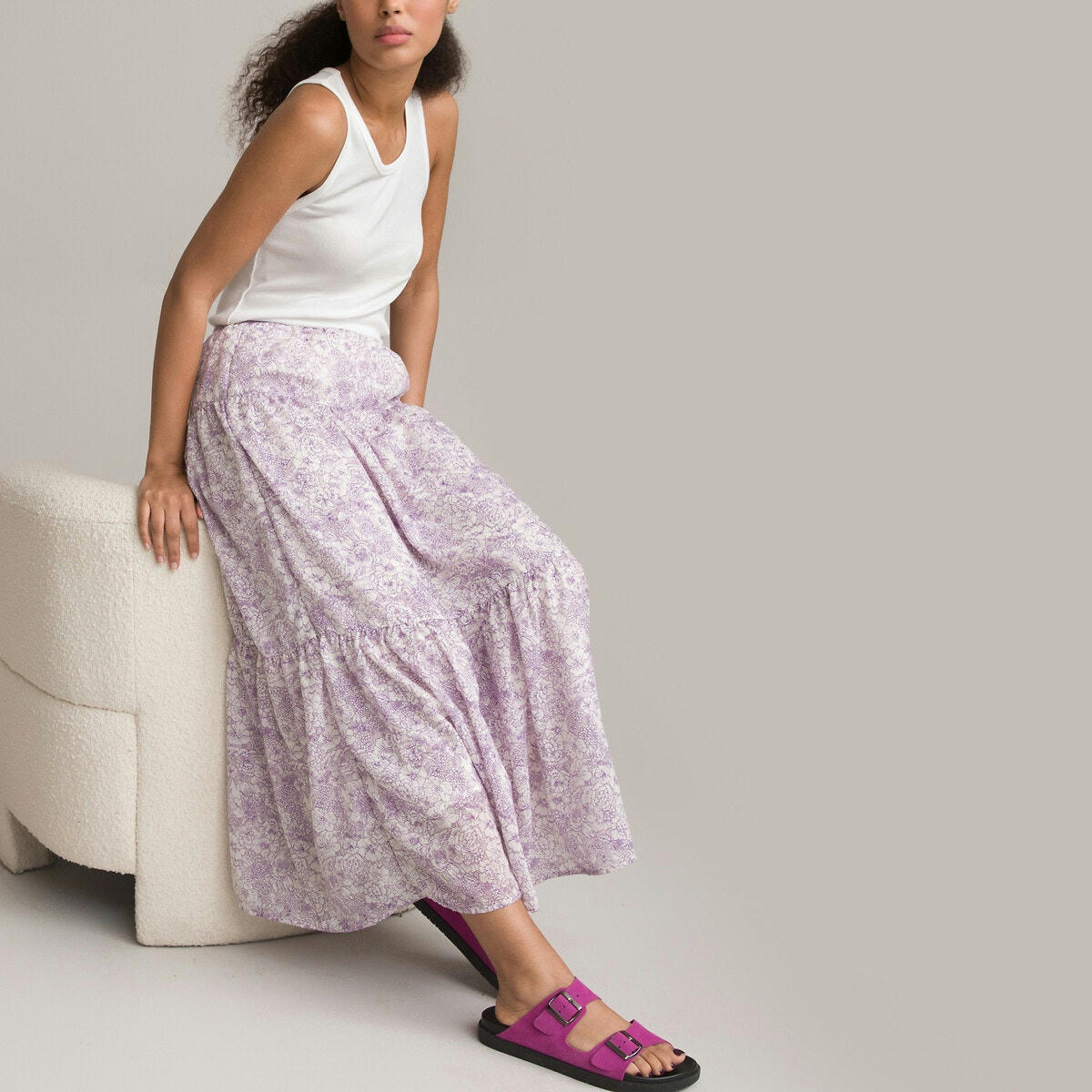 Jupe longue, imprimé floral