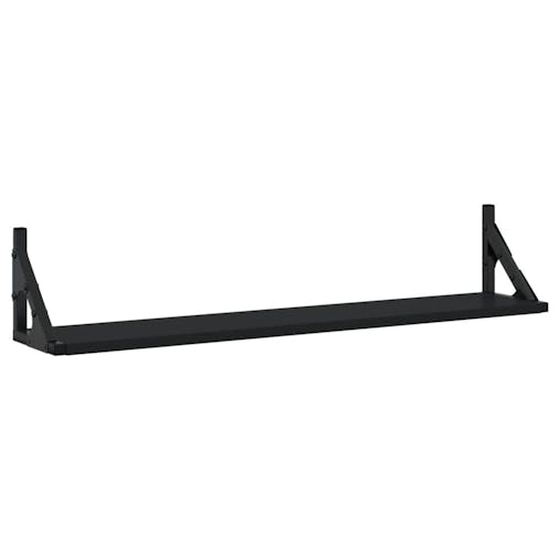 NNEVL Wall Shelves 2 pcs Black 80x15x15.5 cm Engineered Wood