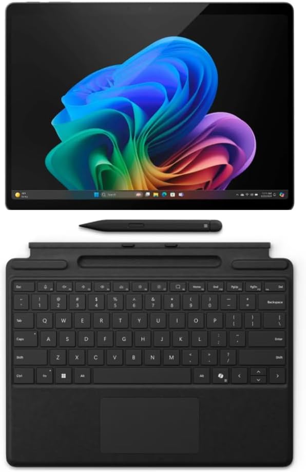 Microsoft Surface Pro 11 Bundle  13 Copilot+ PC with Black Pro Keyboard & Slim Pen  Snapdragon X Plus  AI Tablet Essential Bundle for Surface Pro 11  16GB RAM  512GB SSD  Win 11 Pro