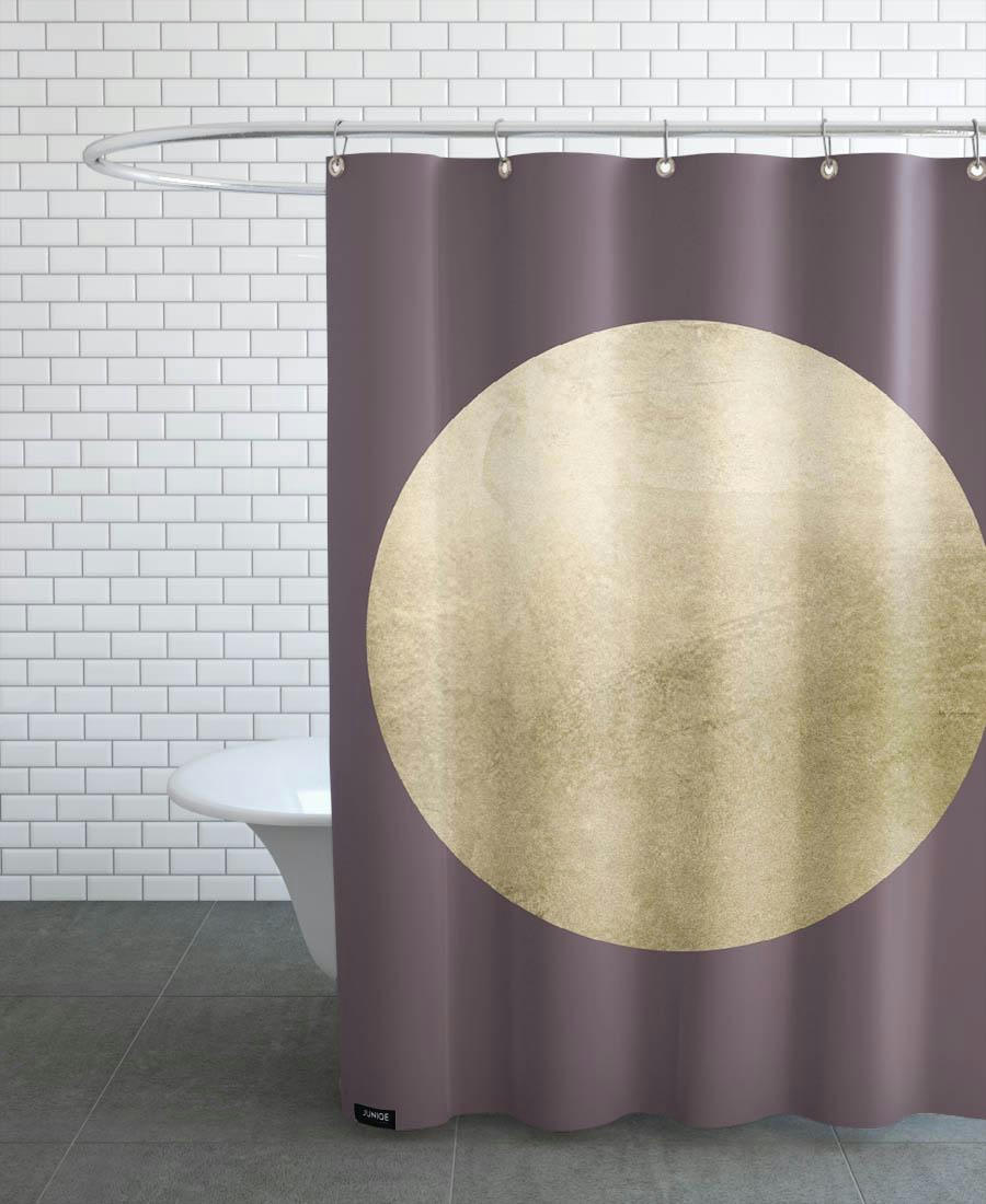 AU - Rideau de douche en polyester en gris & marron 150x200