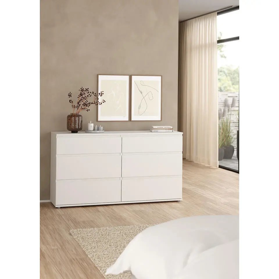 Dubbele Ladekast Wit - 150x40x85cm - Nova