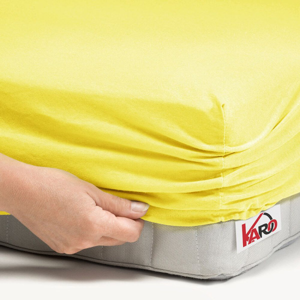 Prześcieradło jersey z gumką 90x200 żółte cytrynowe 150g/m2