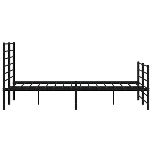 NNEVL Metal Bed Frame with Headboard and Footboard Black 153x203 cm Queen