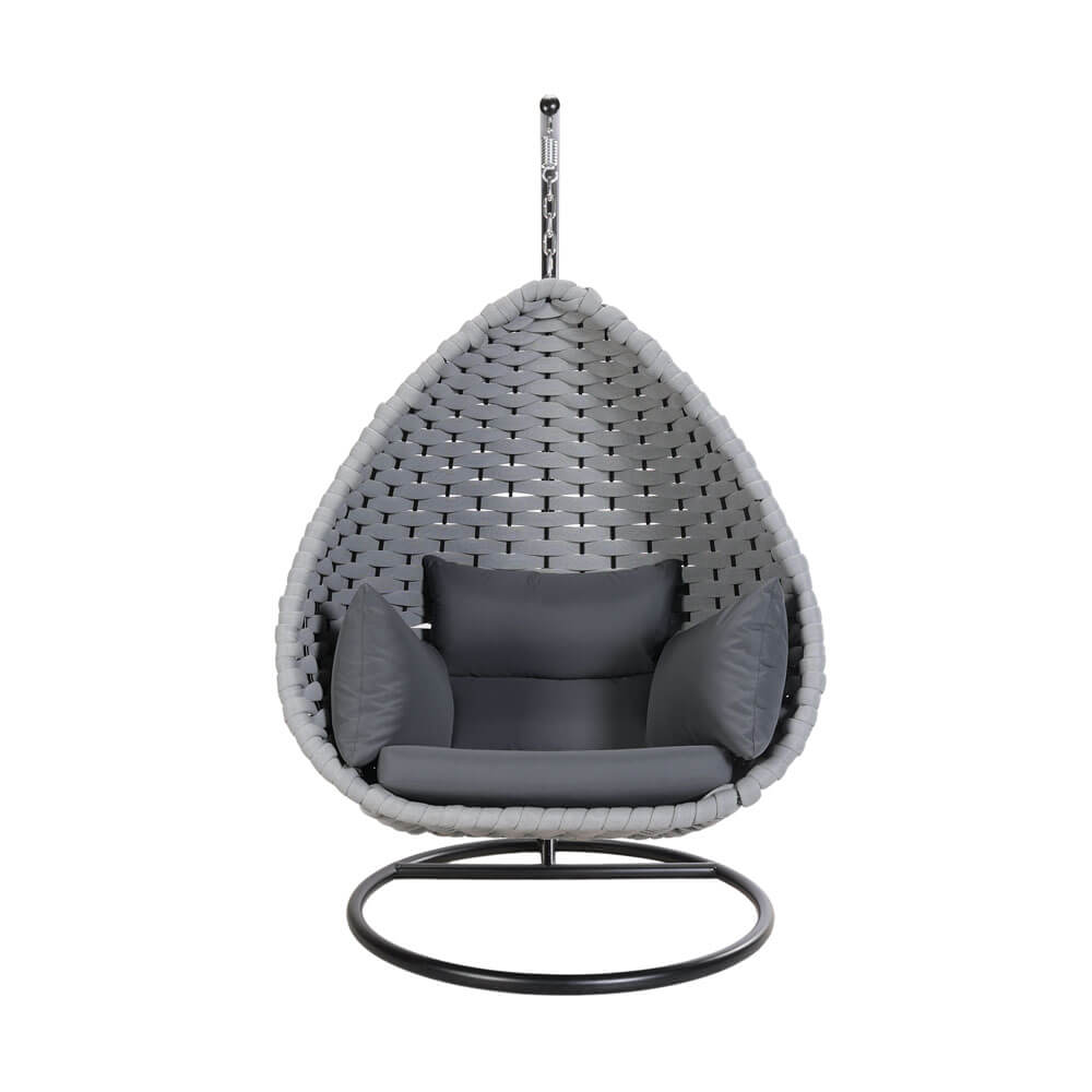 HOME DELUXE Hangstoel van touwwerk CADEIRA lichtgrijs - 1-zits