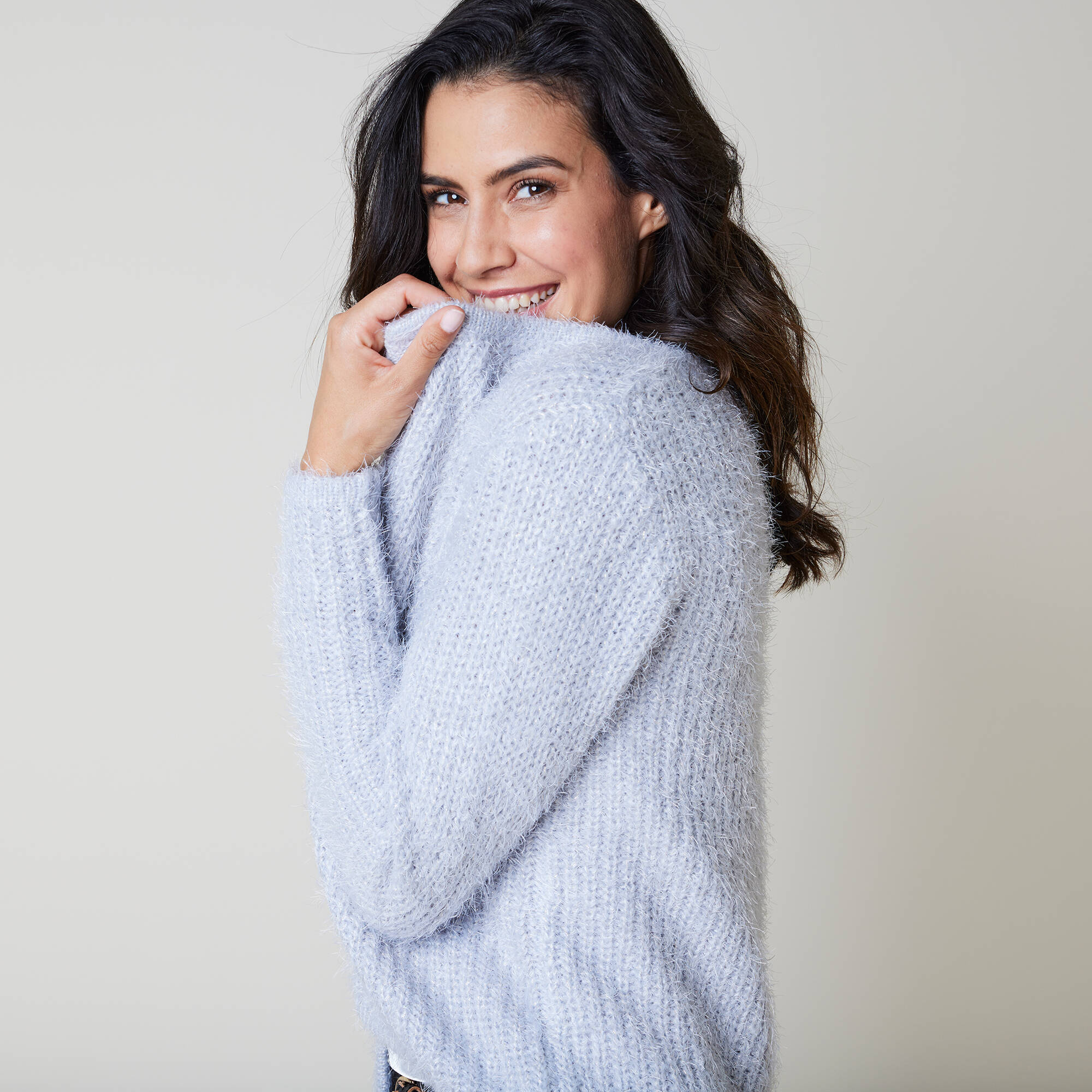 Gilet paletot, maille perlée fantaisie