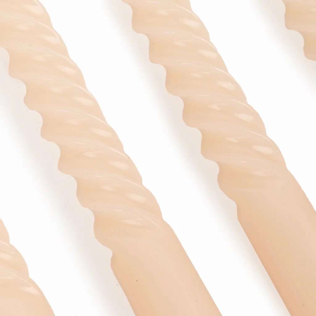 Conjunto de Velas Castiçal Espiral Branca MARSHMALLOW