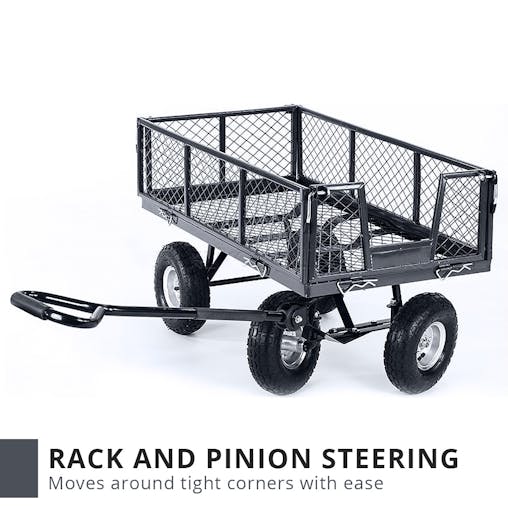 NNEDPE Garden Cart with Mesh Liner Lawn Folding Trolley Hammer