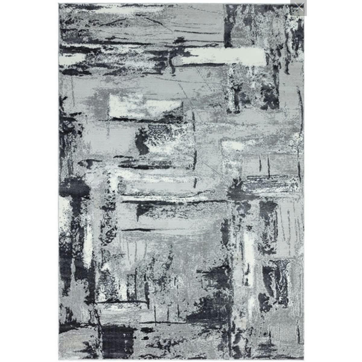 DECOR - Tapis de salon moderne en Polyester Gris 120x170 cm
