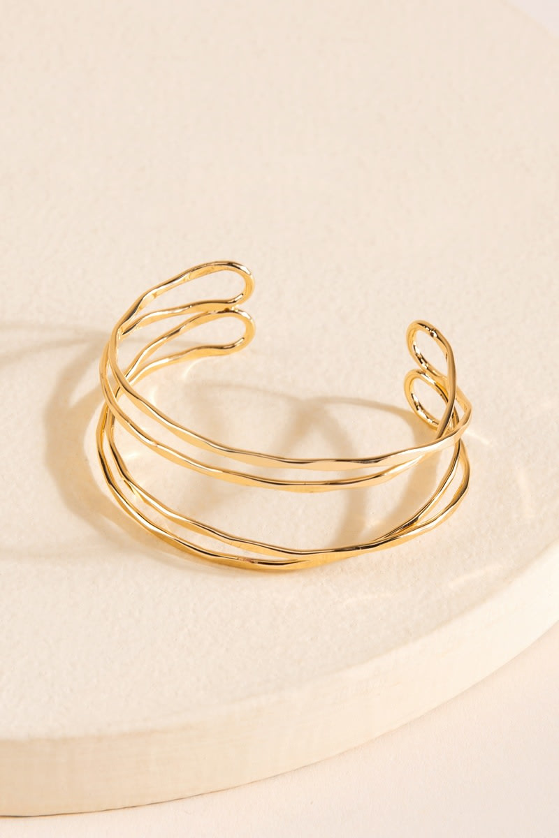 Cassidy Twisted Hammered Cuff Bracelet