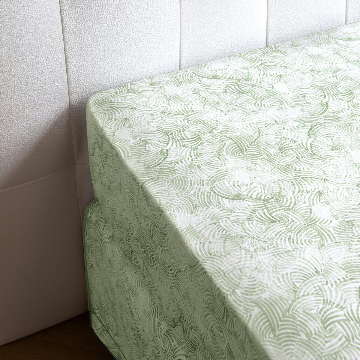 VILLANDRY - Drap housse percale vert clair 160x200 cm