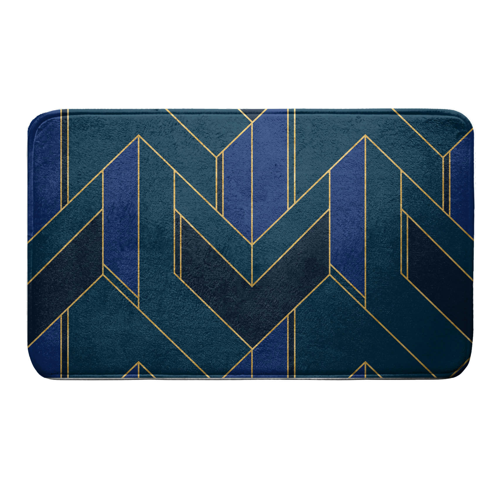 - Tapis de bain esprit année 30 bleu marine