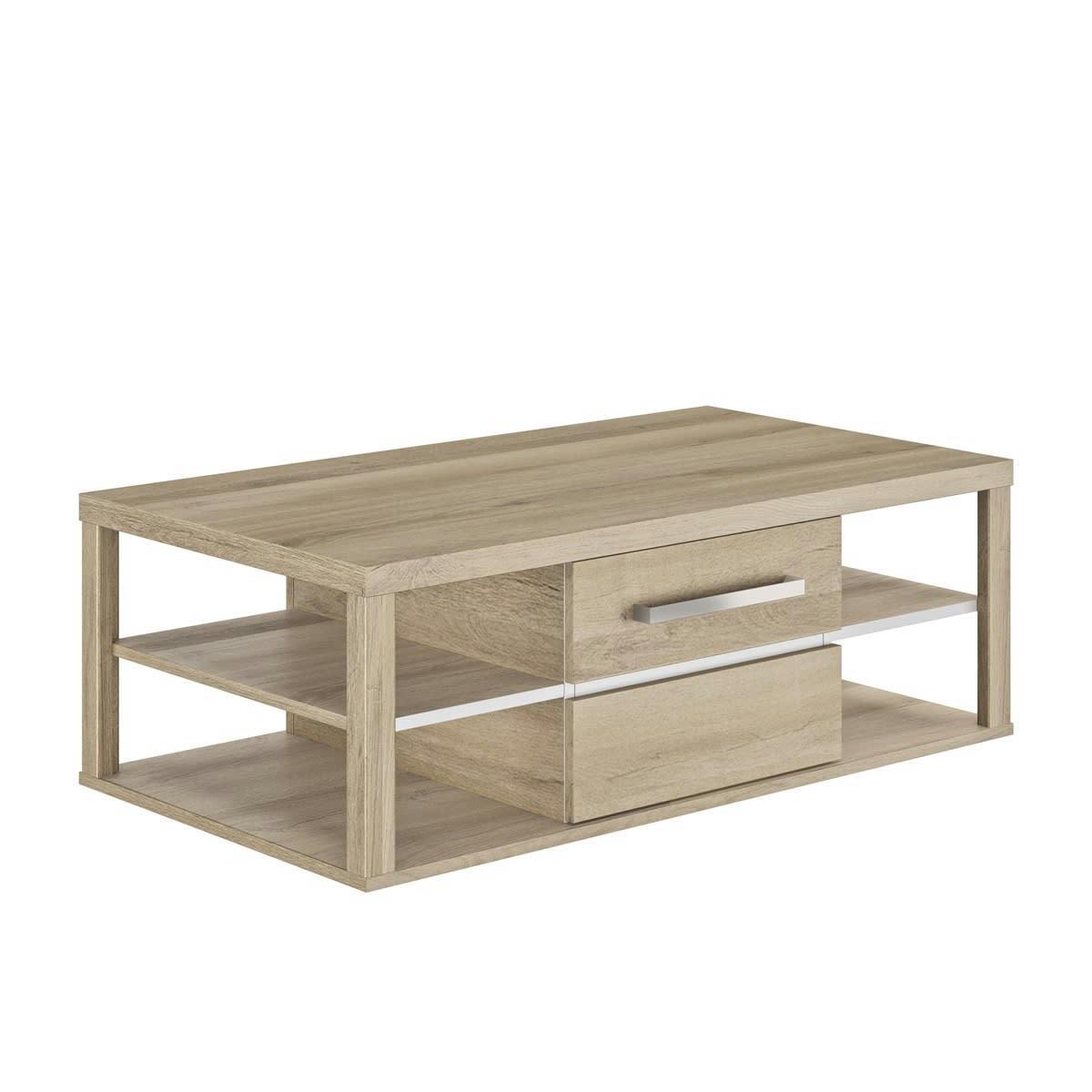 OLERON - Table basse effet bois beige 60x110x38