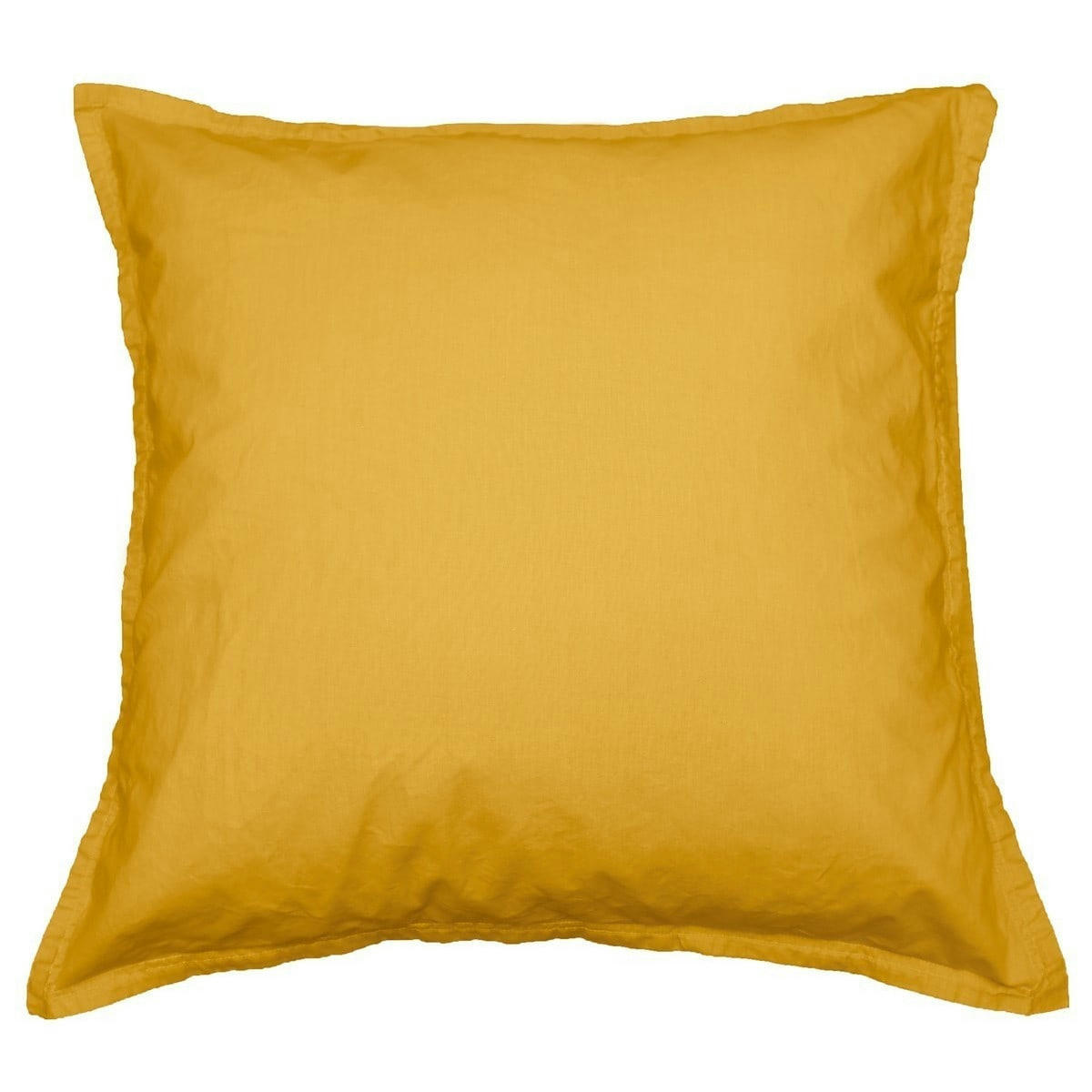 ORGANIKA - Lot de 2 taies d'oreiller en coton lavé bio Miel 65x65 cm