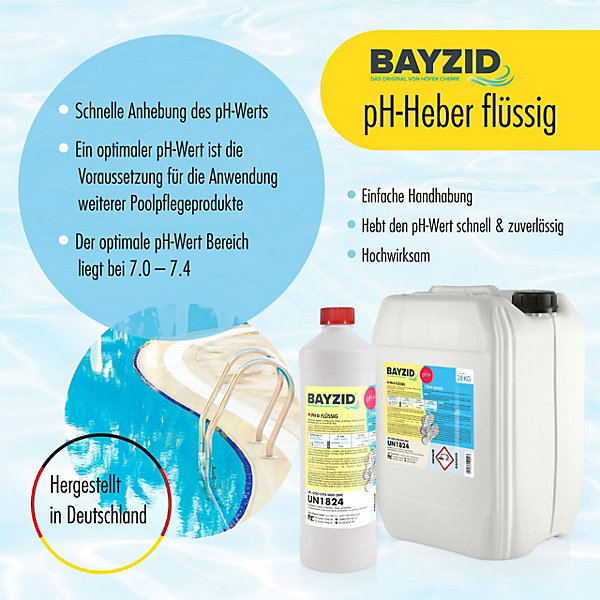 Bayzid Spa Exhausteur De Ph Plus Liquide 1 x 1 Kg Pour Spa, Augmente Rapidement Le Ph