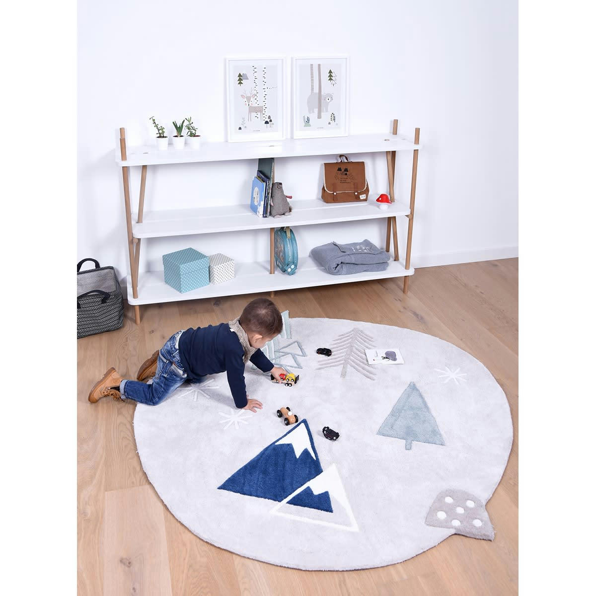 IN THE WOOD - Affiche cerf en Papier Gris