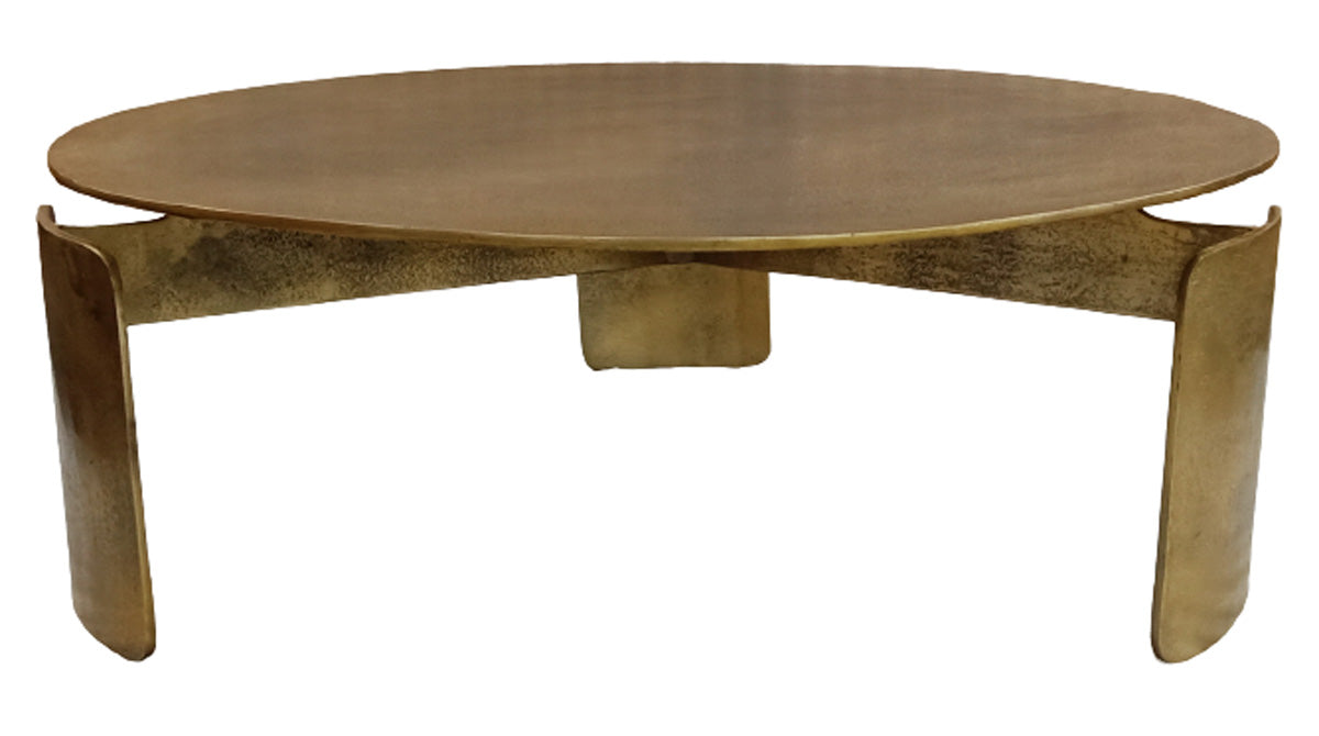 StarFurn Salontafel Darwin - Rond Goud Metaal - 90x90x28cm
