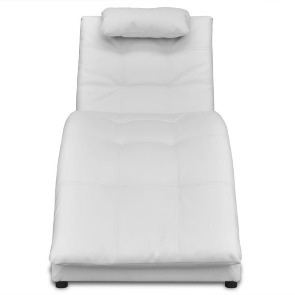 Szezlong BiałyTapicerowany Leżanka Sofa Fotel Łóżko Sztuczna Skóra