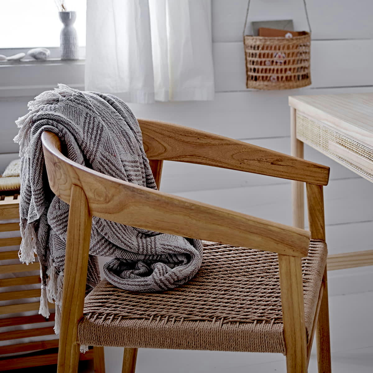 VITUS - Chaise Valérie bois de chêne et corde