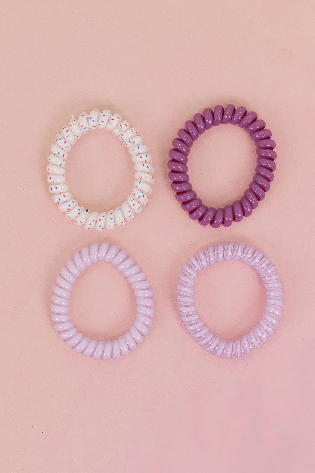 Purple Coil Hair Ties – 4 Pack
