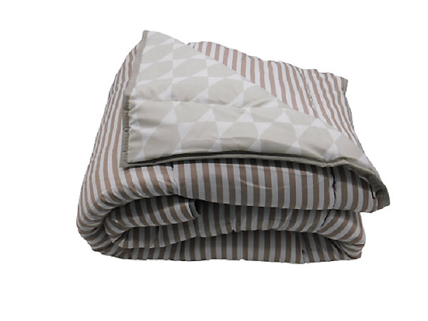 Couette Tempérée Geométrique/rayures Beige - 1 Personne 140 x 200 - 12965-11