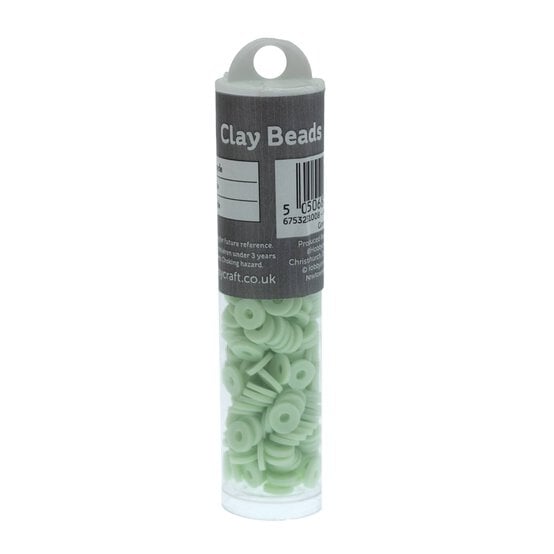 Mint Green Clay Beads 6mm 12g