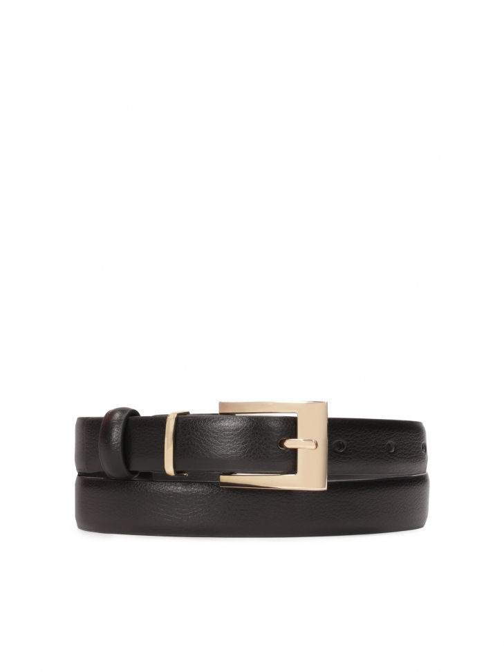 Black narrow belt with minimalist clasp