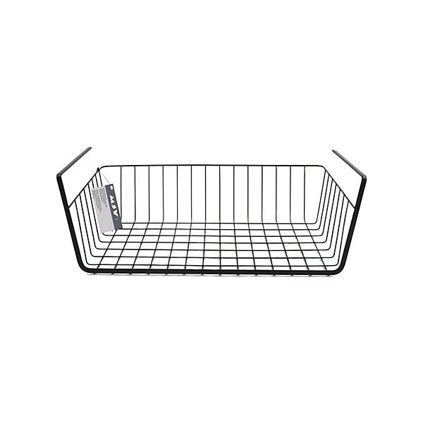 Panier de rangement suspendu àétagère 38,5x25,5x14cm en Acier Noir mat MSV