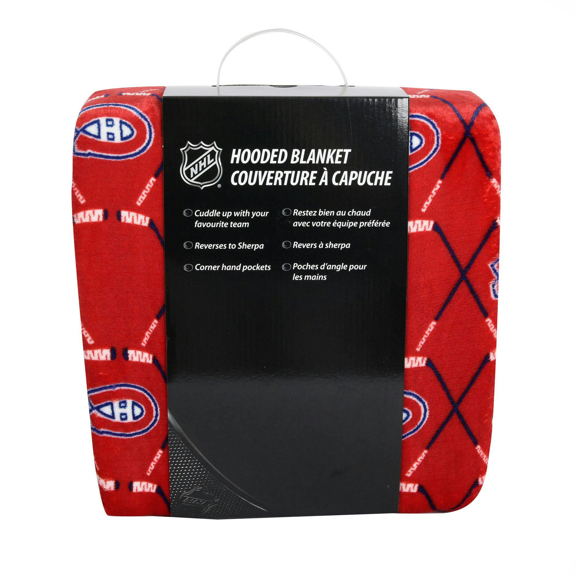 NHL Montreal Canadiens Officially Licensed Hockey Hooded Blanket 50-in x 70-in